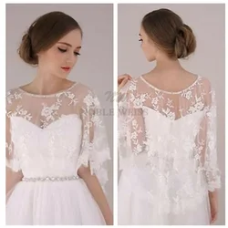 Lace Bridal Bolero Jacket for Wedding Bridemaids Dresses Evening Coat Short Wrap Customized