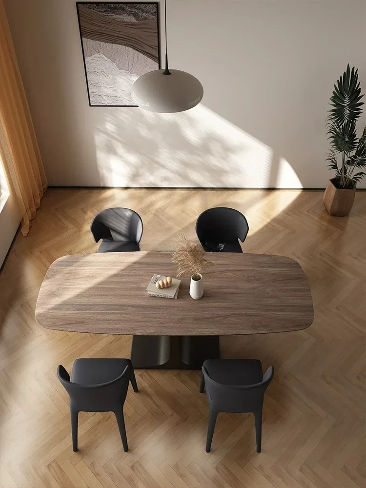 North American black walnut dining table Nordic retro style creative solid wood rectangular desk workbench