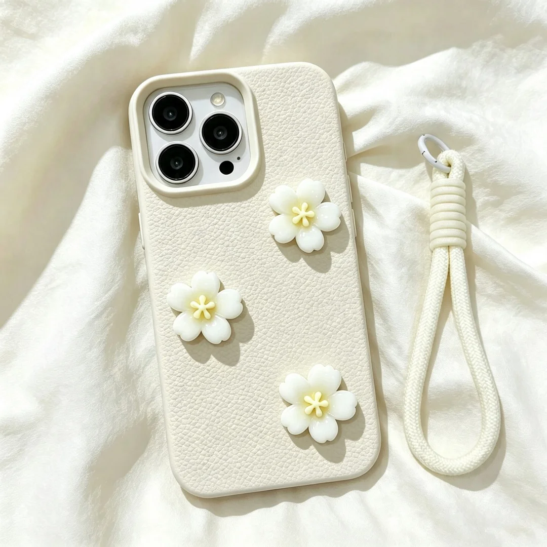Girly 3D Cherry Blossom Soft Phone Case For iphone 17 14 15 16 11 12 13 Pro Max 17 Air XS XR X 14 15 16 Plus Candy Color Cover view 5