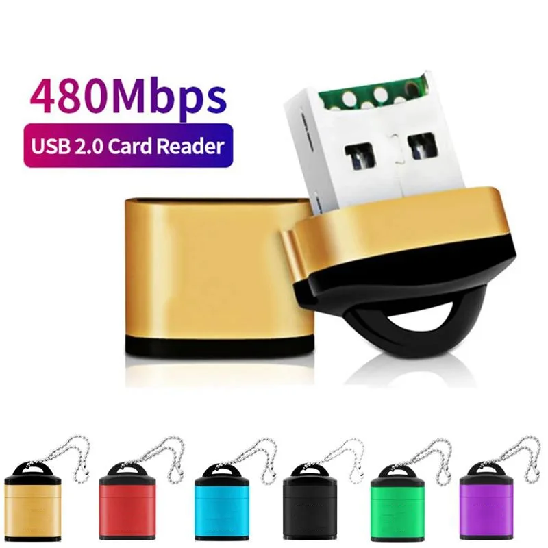 มินิยูเอสบี ไมโครยูเอสบี 2.0 เครื่องอ่านการ์ดอะแดปเตอร์ความเร็วสูง SD/เครื่องอ่านการ์ดหน่วยความจำ TF สำหรับคอมพิวเตอร์เดสก์ท็อปแล็ปท็อปอุปกรณ์เสริมโน้ตบุ๊ค