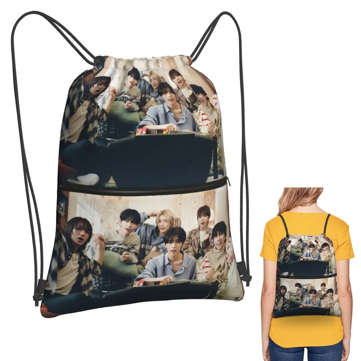 

Boy Next Door KPOP Backpacks Multi-function Drawstring Bags Sports Bag Book Bags for Man Woman School