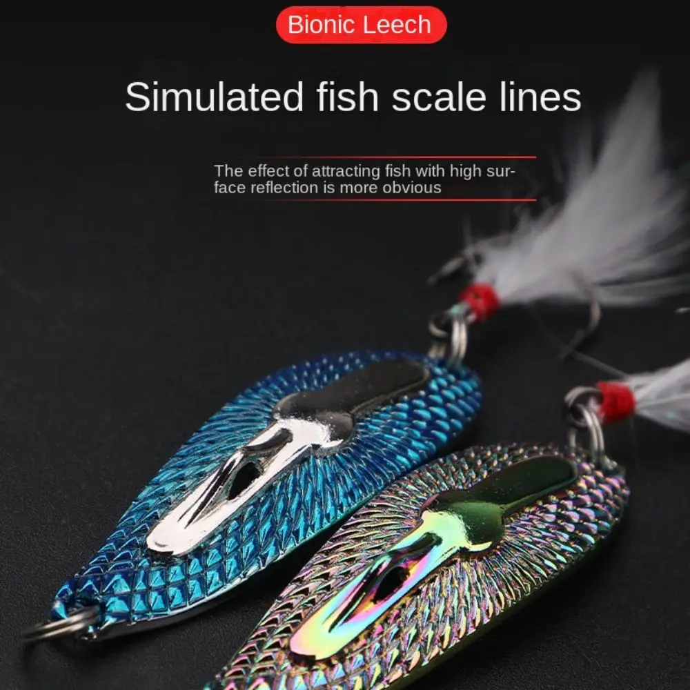 5g 10.5g Fishing leech Spinner Spoon Bait Gold Silver Fishing Spoon Hard Bait Sequin Noise Paillette Metal Baits Pesca