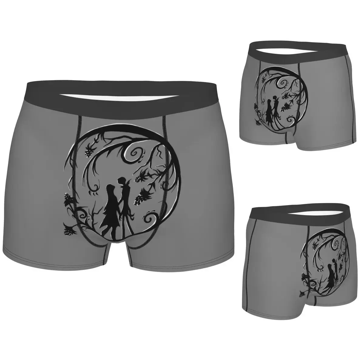 

Boxer Underpants Shorts Jack And Sally Silhou Panties Men's Soft Underwear for Homme Man Boyfriend Gifts