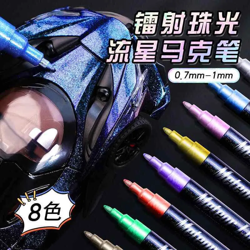 Laser Pearl Marker Pen Model Assembly Mecha Figure Paint Color Diy Waterproof Touch-up Paint Pen 3D Printing