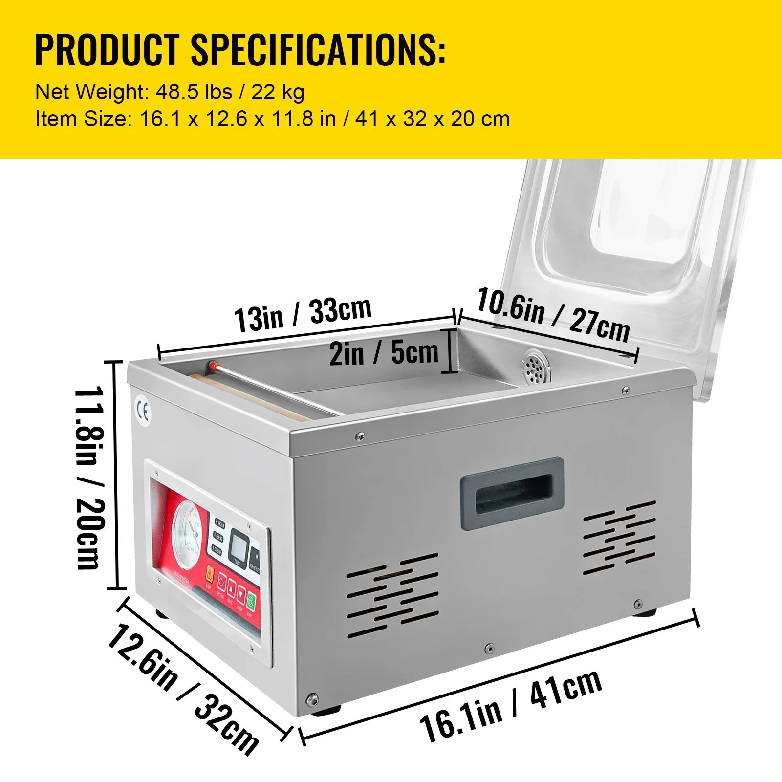 Chamber Vacuum Sealer DZ-260A 6.5 m³/h Pump Rate, Excellent Sealing Effect with Automatic Control Kitchen Packaging Machine