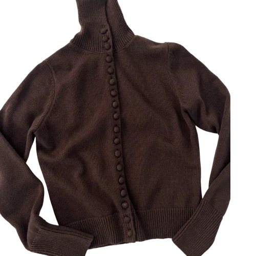 

4 Early autumn new turtleneck bag buckle cardigan sweater exclusive debut of the latest veritable treasure sweater!