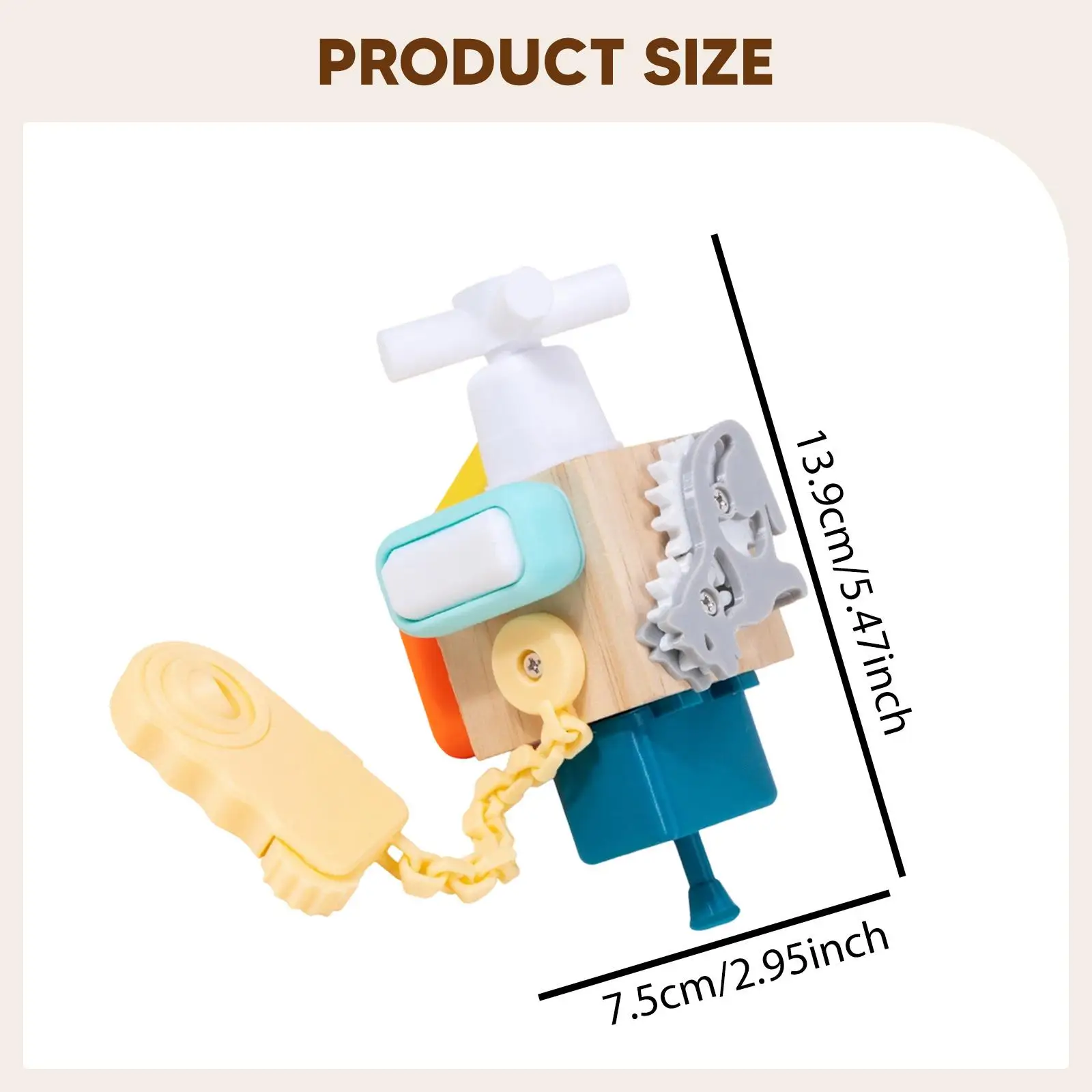 

Wooden Busy Board Activity Cube Portable for Travel Multifunctional Sensory Toy Activity Center for Baby Kids Birthday Gift