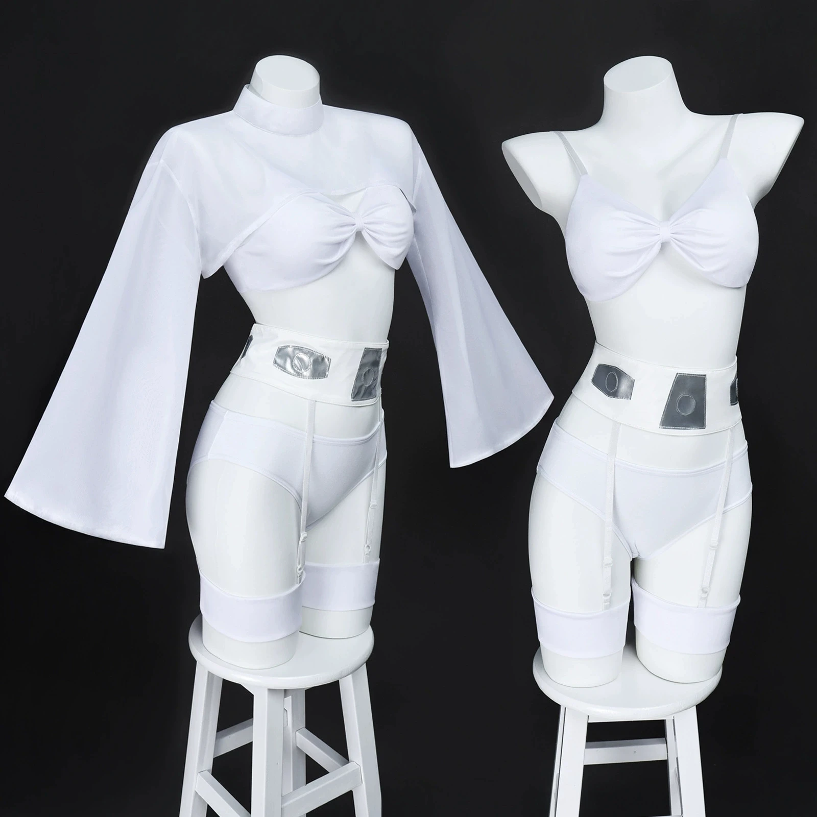 Movie Leia Cosplay Costume Swimsuit Princess Leia Dress Outfit Swimwear For Adult Women Girls Halloween Carnival Masquerade Suit