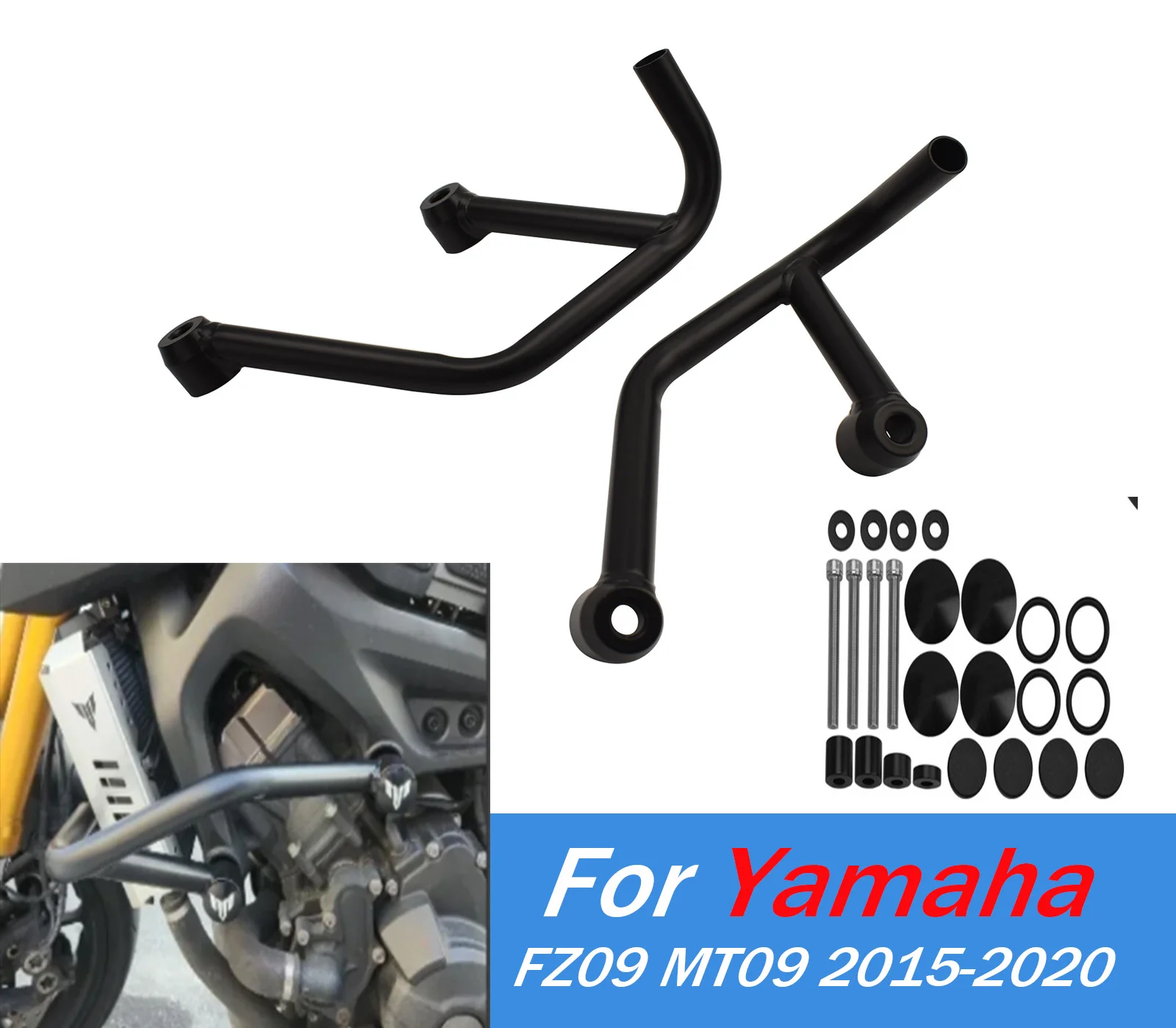 

For MT 09 Crash Bar Engine Guard Frame Bumper For Yamaha MT-09 FZ-09 MT09 FZ09 2013-2020 2019 Motorcycle Highway Fall Protection