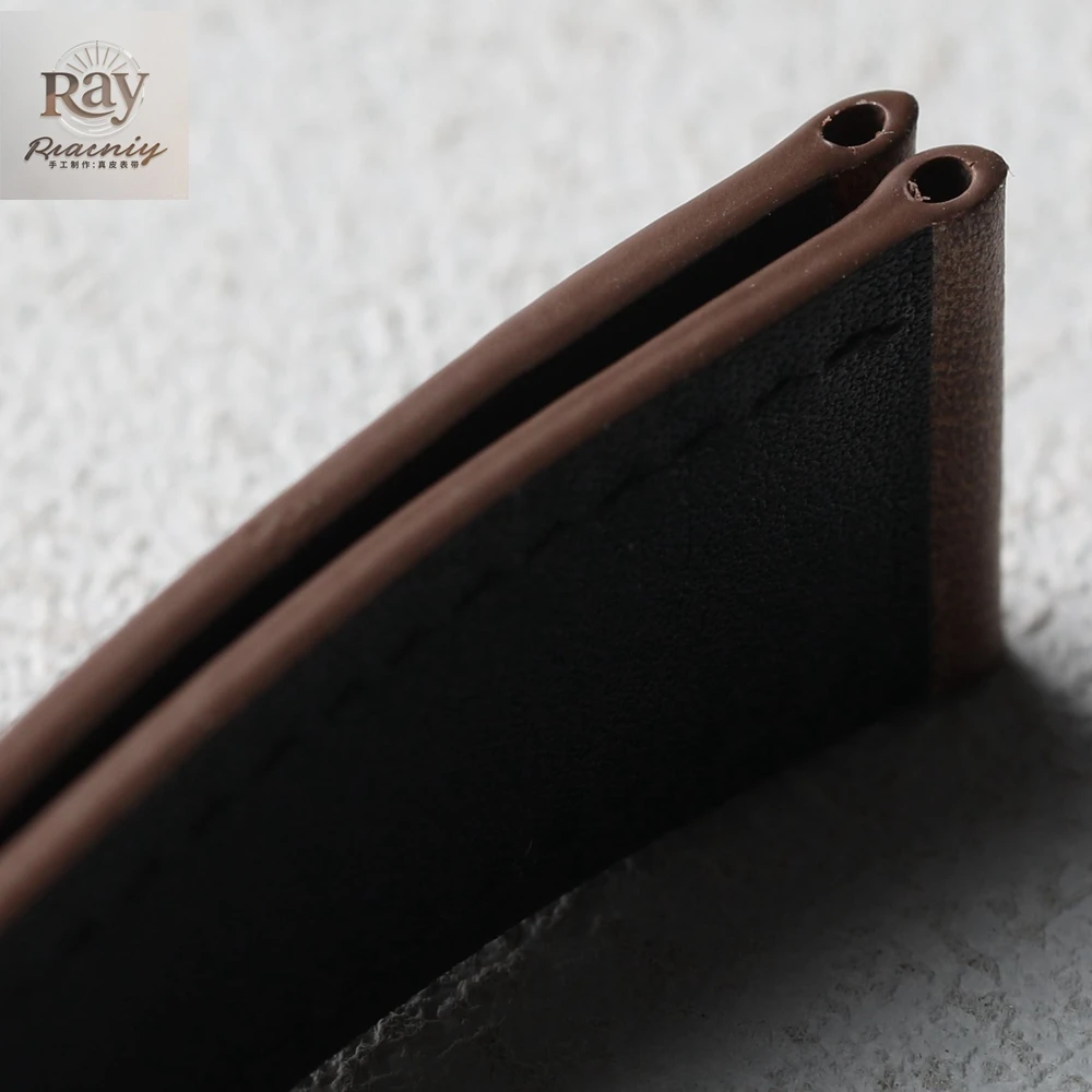 حزام من الجلد الطبيعي مصنوع يدويًا من Haween Chromexcel باللون البني الفاتح، ناعم ورقيق للغاية 18 19 20 مم بطبقة علوية من جلد البقر #4