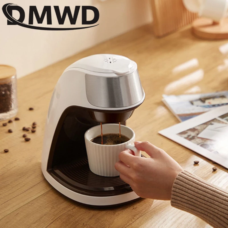 DMWD Electric American Drip Coffee Maker Automatic Mini Teapot Boiler Cappuccino Latte Cafe Tea Brewing Glass Pot Coffee Machine