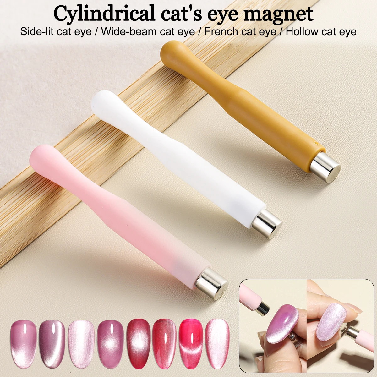 Automatic Cat-Eye Magnet, French Glass Bead Wide-Light Side-Light Cat-Eye Nail Tool, Strong Magnet Multi-Functional Nail Tool