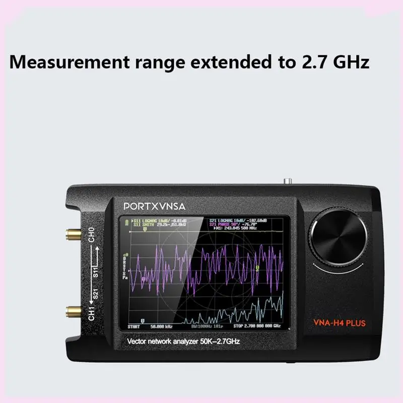 B24B Nanovna-H4 Plus Portable Vector Network Antenna Analyzer 4In IPS LCD Display Touch Sreeen 50Khz 2.7Ghz Bulid In 5000Mah