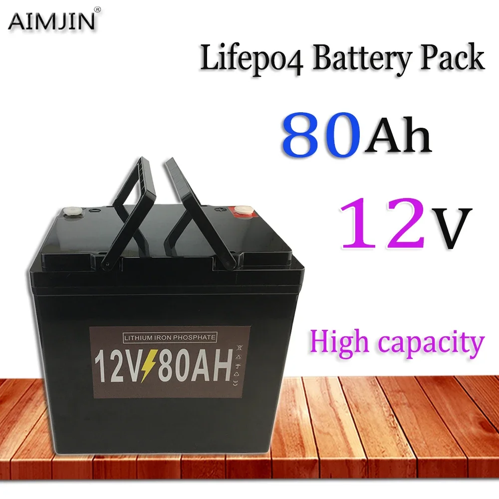 

LiFePO4 12V Battery 80AH 100AH Built-in BMS Lithium Iron Phosphate Cell for Golf Cart Outdoor Camping Solar Storage