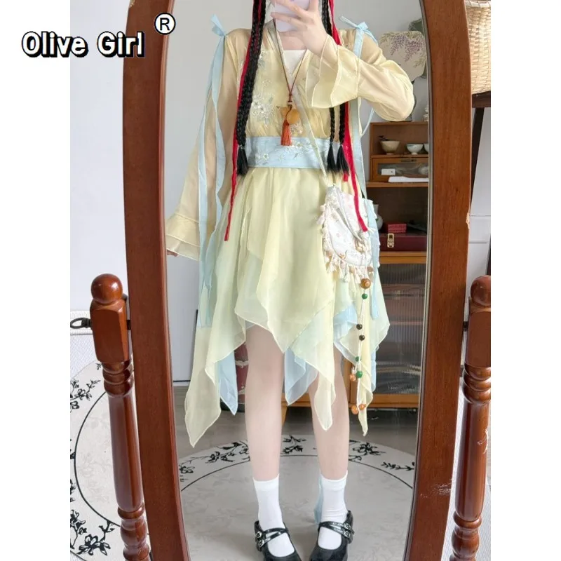 Olivegirl Hanfu Dress Fairy Elegant Sweet Original Xianxia Daily Ancient Style Set Summer Traditional Chinese Clothing view 6