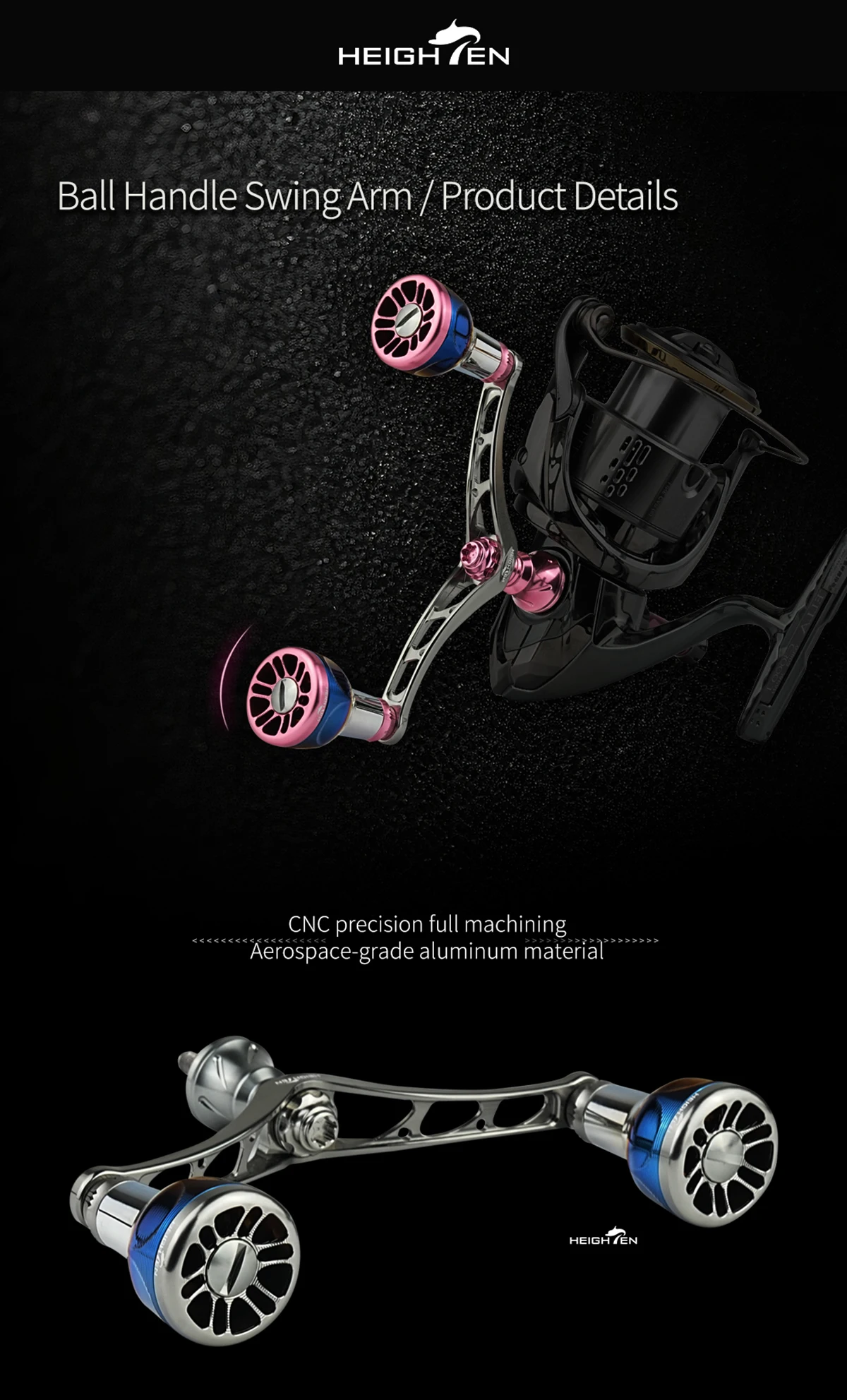 HEIGHTEN Spinn rollen griff 98mm für Shimano Daiwa Spinn rolle – Detail 3