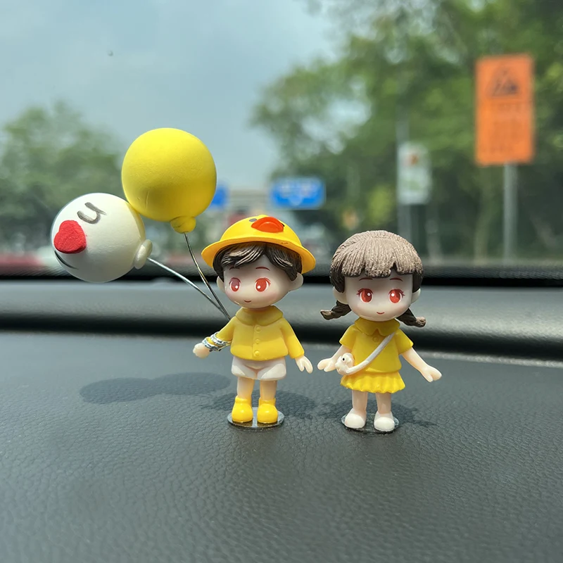 Design Accessories Dashboard Rearview Mirror Balloon Couple Decoration Car Interior Cartoon Decorations