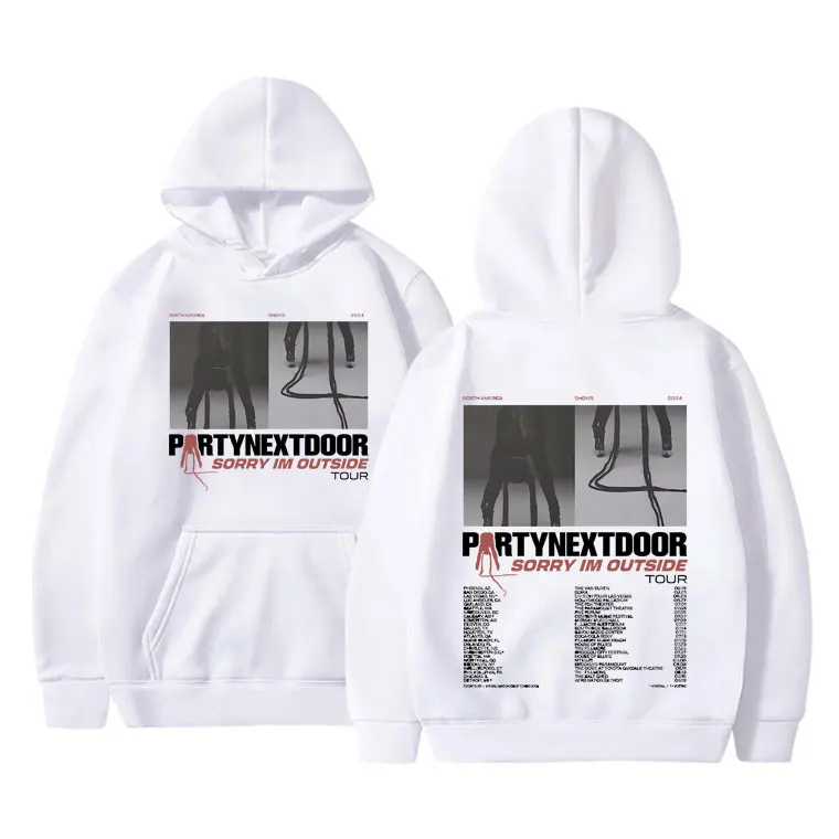 Hot Sale New Rapper Partynextdoor Real Woman Sorry Im Outside Tour Hoodie Men Women Hip Hop Casual Oversized Fleece Sweatshirt