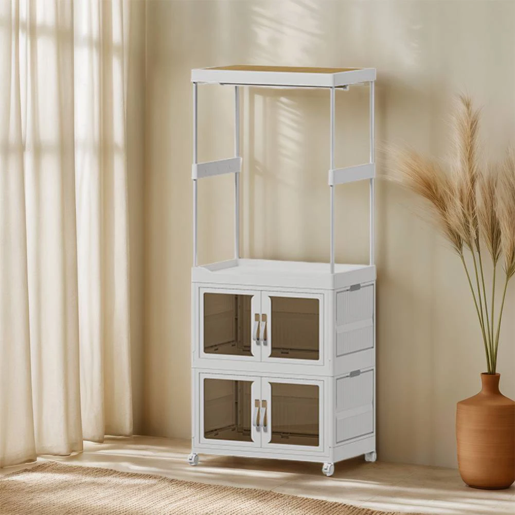 

Mobile Wardrobe Portable Closet Large Capacity Clothing Storage Shelf with Wheels Wardrobe Closet Rack for Bedroom Living Room