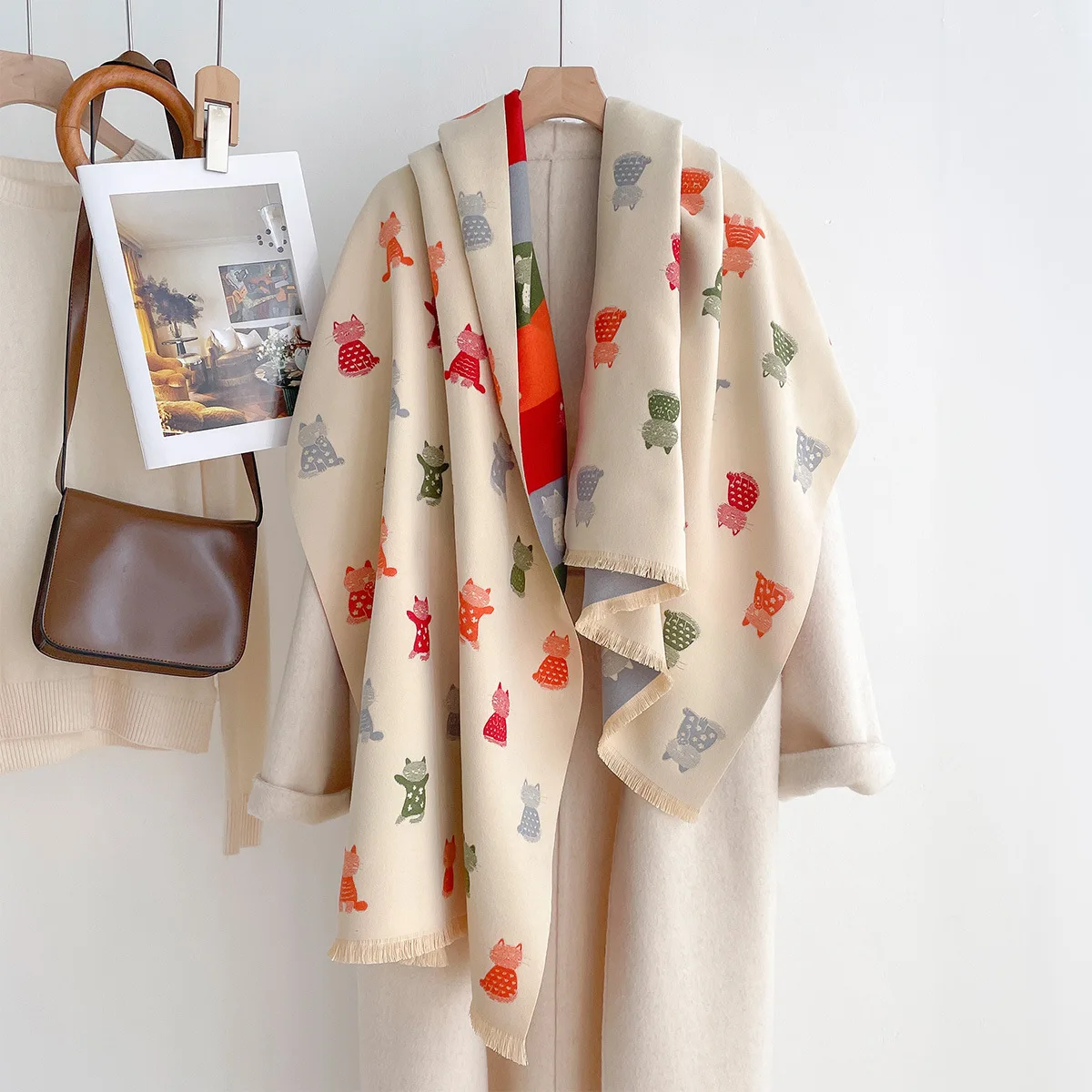 Fashion Scarf Hijab Pashmina Bandana Shawl Cashmere Wrap Glam Adaptable Item For Weekend Outing Ceremony Common Daily Combo