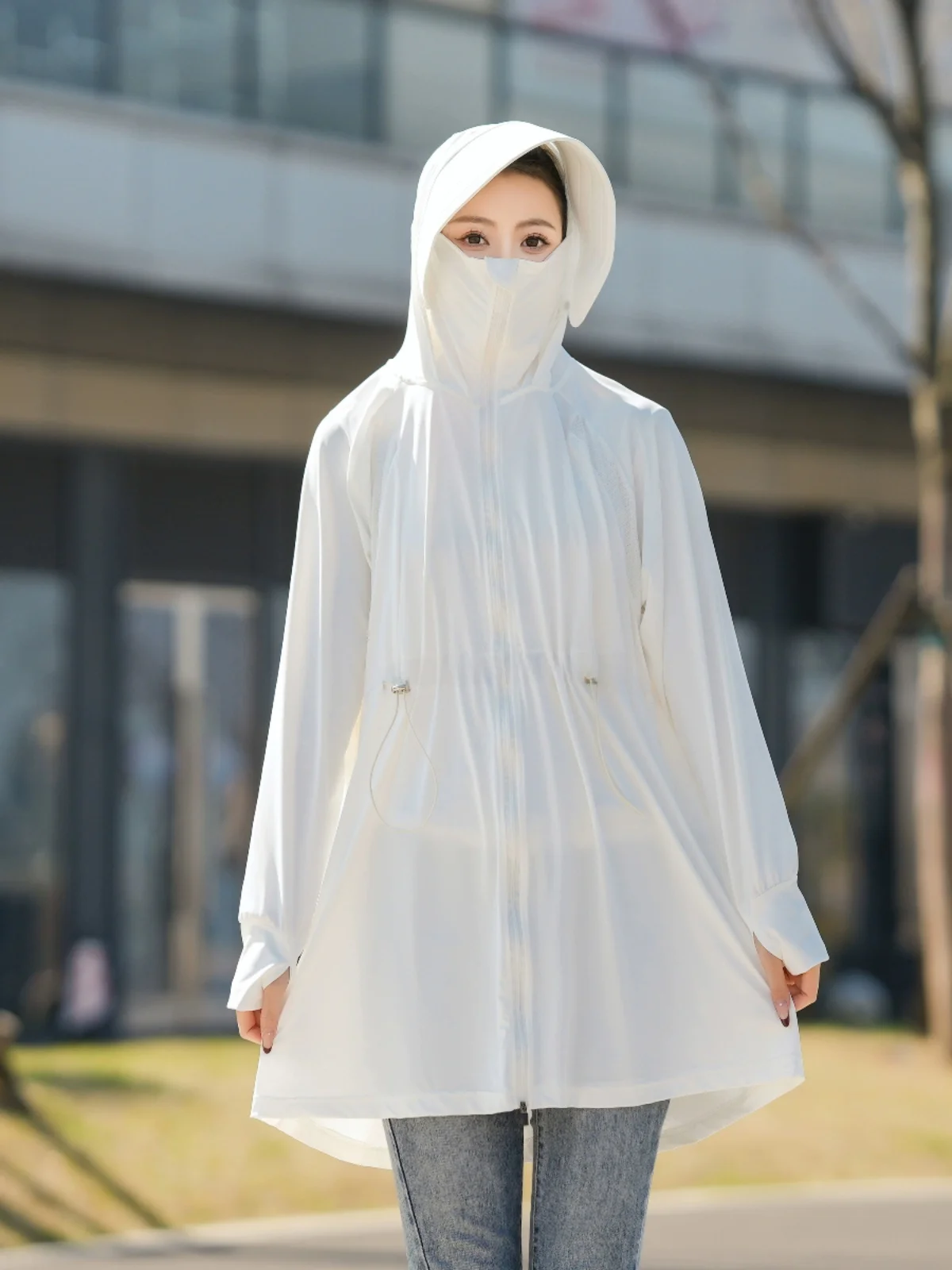 plus Size 250 Pounds Sun Protection Clothing Mid-Length Cool Feeling UV Protection Outdoor Breathable All-Match Open Cardigan...