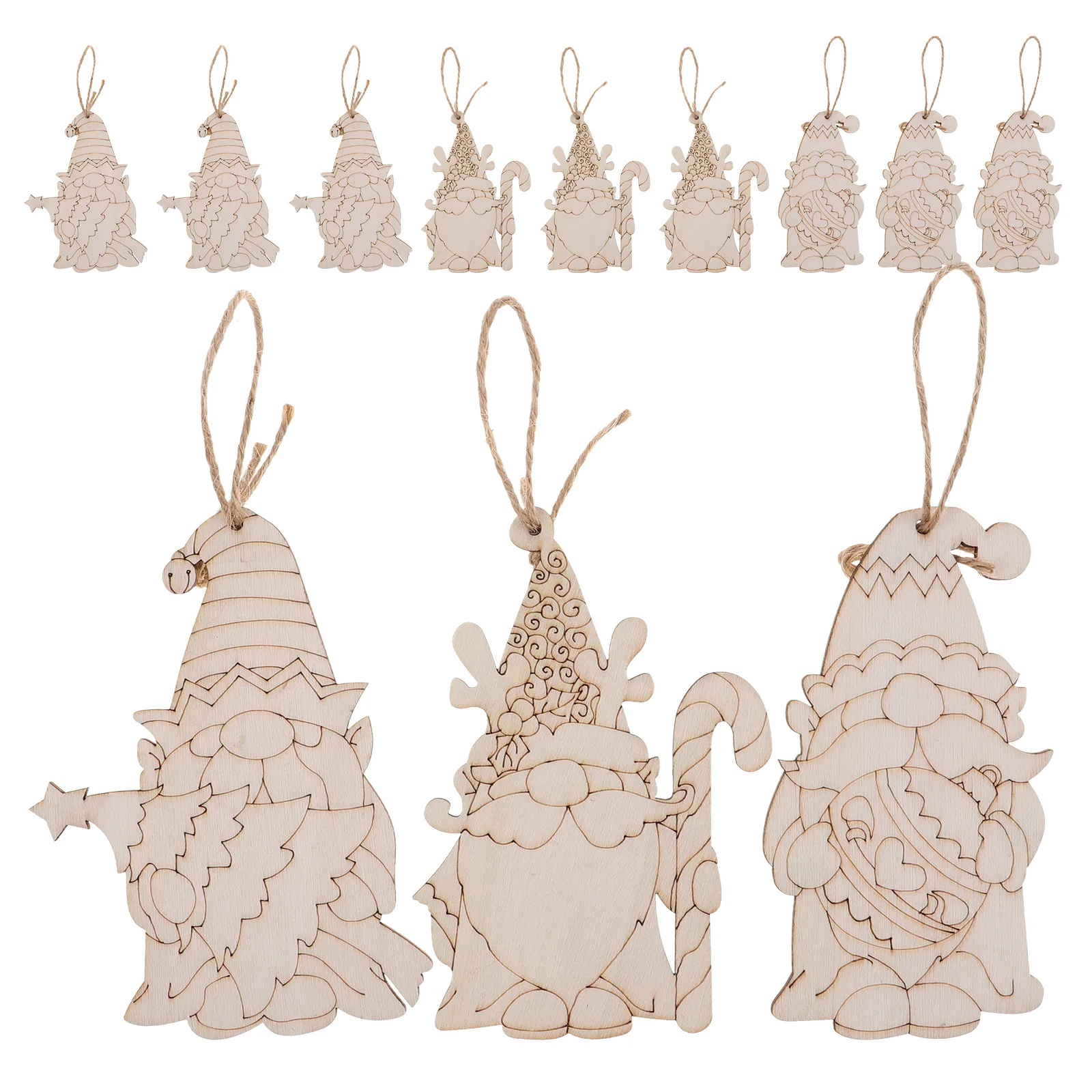 

30Pcs Blank Wooden Gnome Ornaments DIY Christmas Crafts for Kids Adults Holiday Tree Decorations Creative Gift