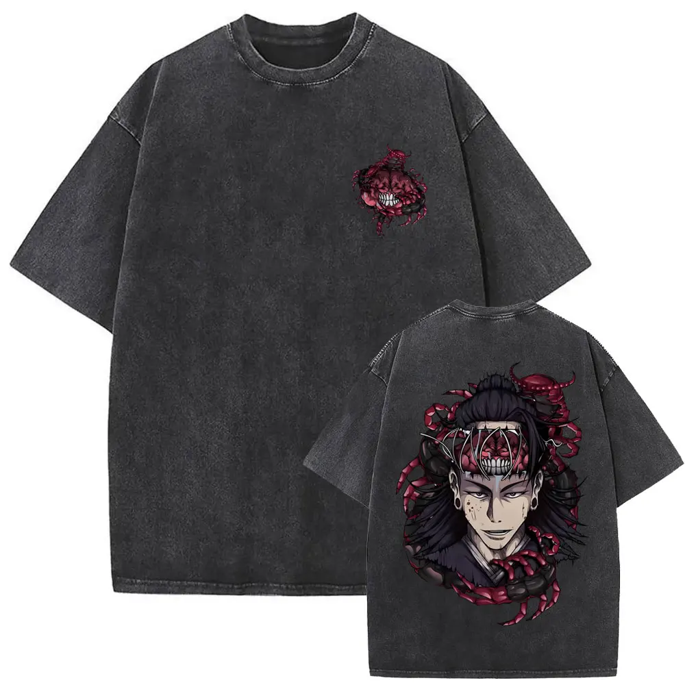 

Hot Sale Anime Jujutsu Kaisen Geto Suguru Graphic Print T-shirt Men Women Manga Vintage Washed T Shirts Tops Japanese Streetwear