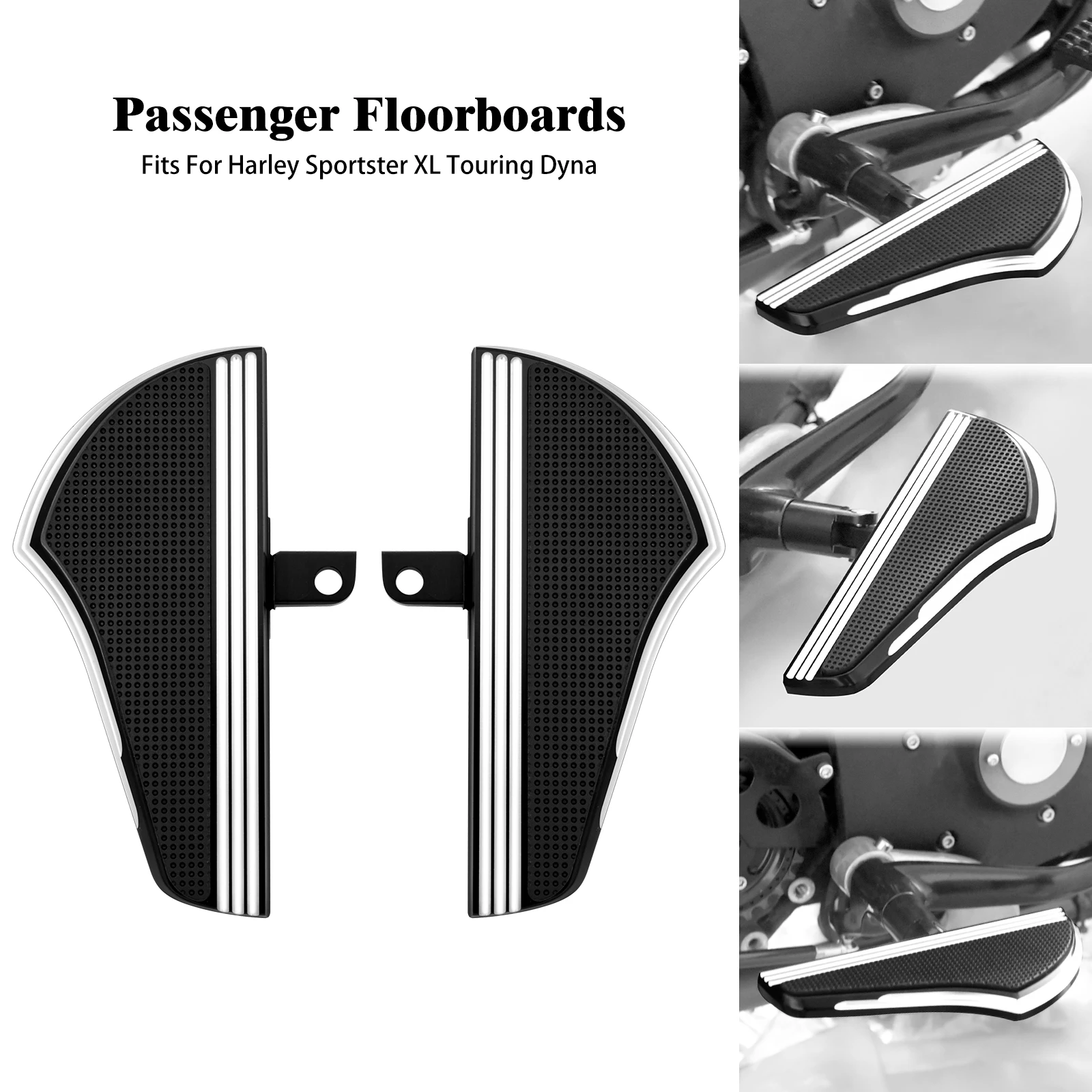 

Motorcycle Rear Passenger Floorboards Male Mount Foot Pegs Rest Pedal For Harley Sportster XL Dyna Touring Road King Glide FLHX