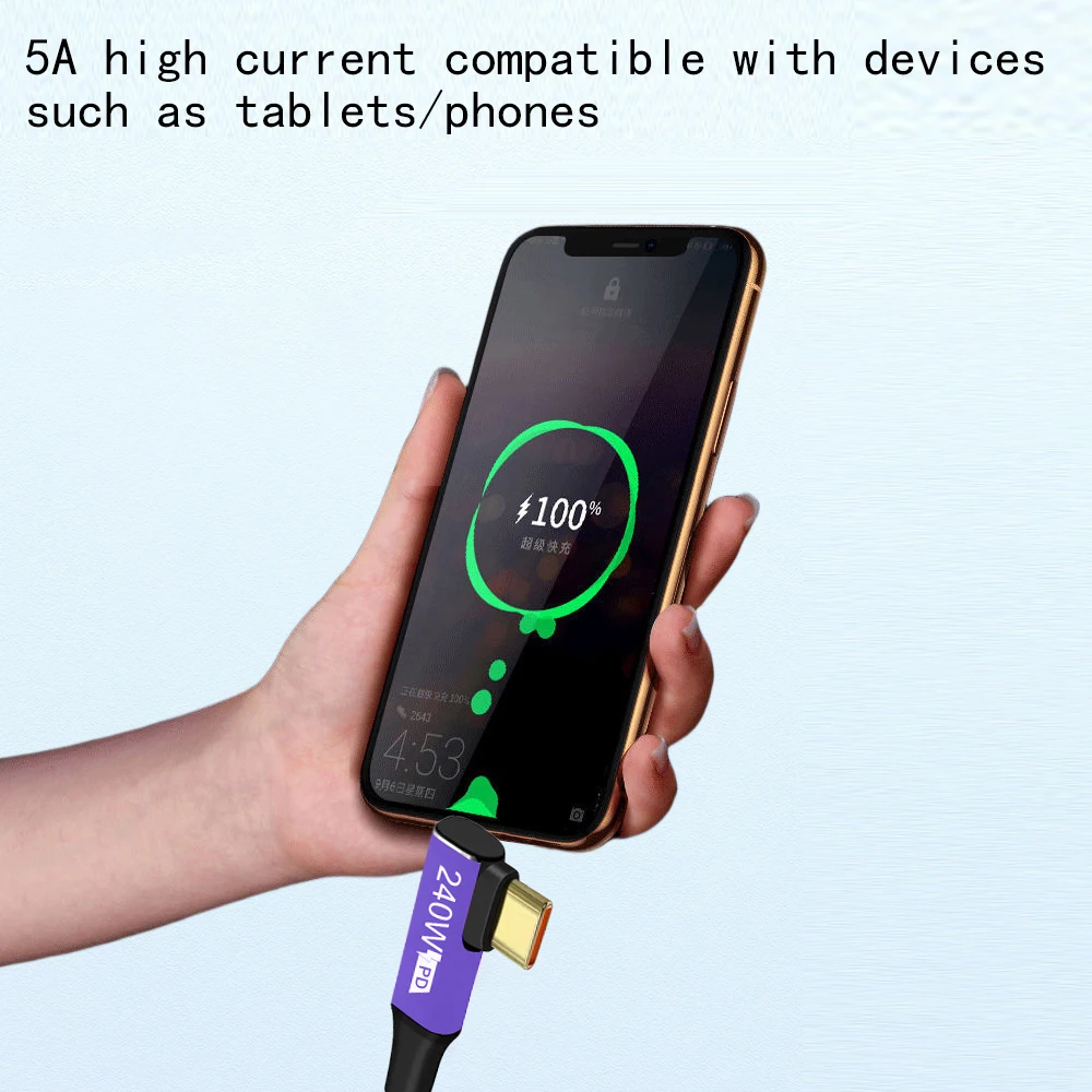 1m 2m 3m Kabel USB typu C do C 240W PD do szybkiego ładowania iPhone 15 PS5 Switch Samsung MacBook Pro 5A Kabel do szybkiego ładowania