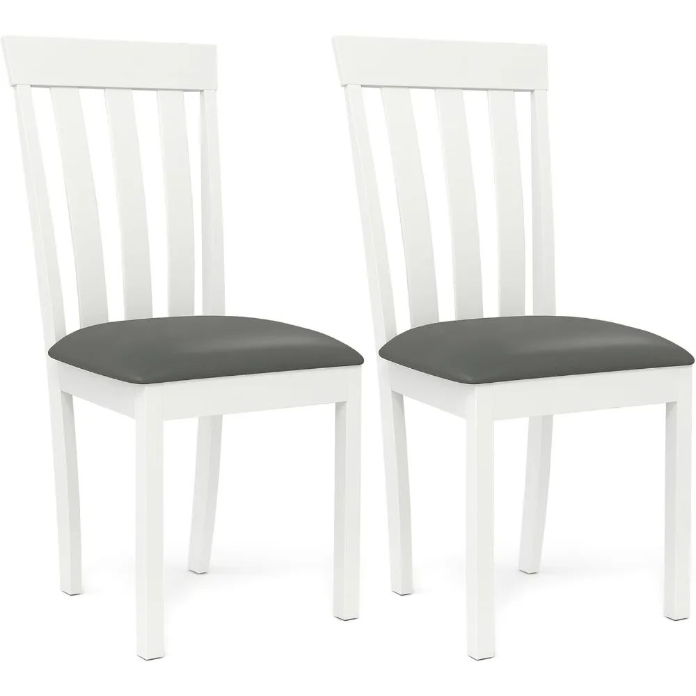 

Dining Chair Set of 2, Upholstered Wooden Kitchen Chairs with Padded Seat & Rubber Wood Frame, Dining Chair