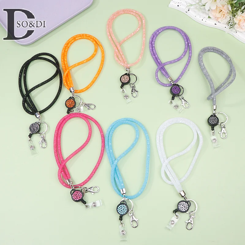 Draagbare Vrouwen Multi Color Mobiele Telefoon Ketting Voor Sleutels Id Kaart Intrekbare Lanyard Sleutelhanger Telefoon Riem Sleutels Houder