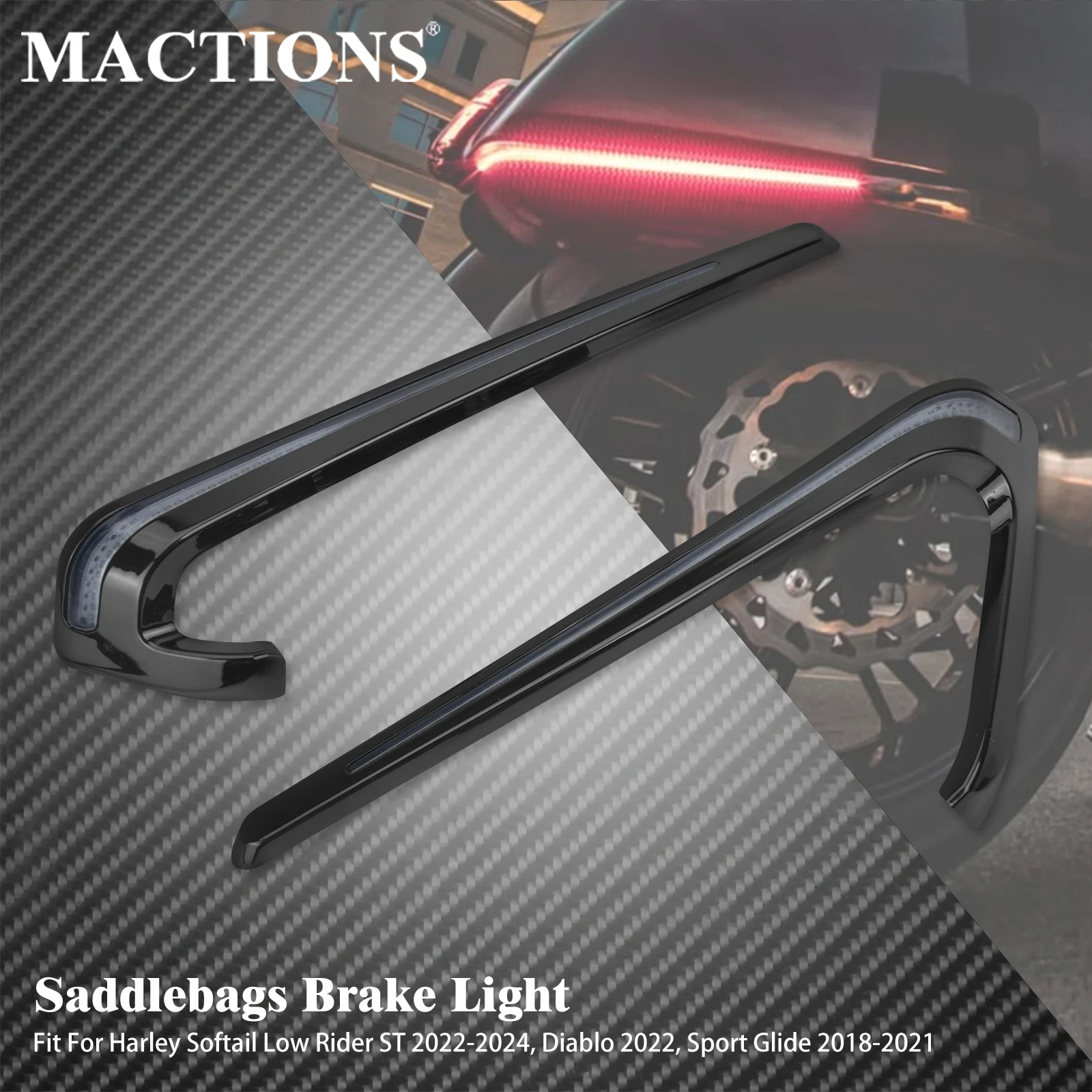 

Motorcycle LED Rear LED Saddlebag Brake Running Light For Harley Softail Low Rider ST FXLRST 22-2024 Sport Glide FLSB 2018-2021