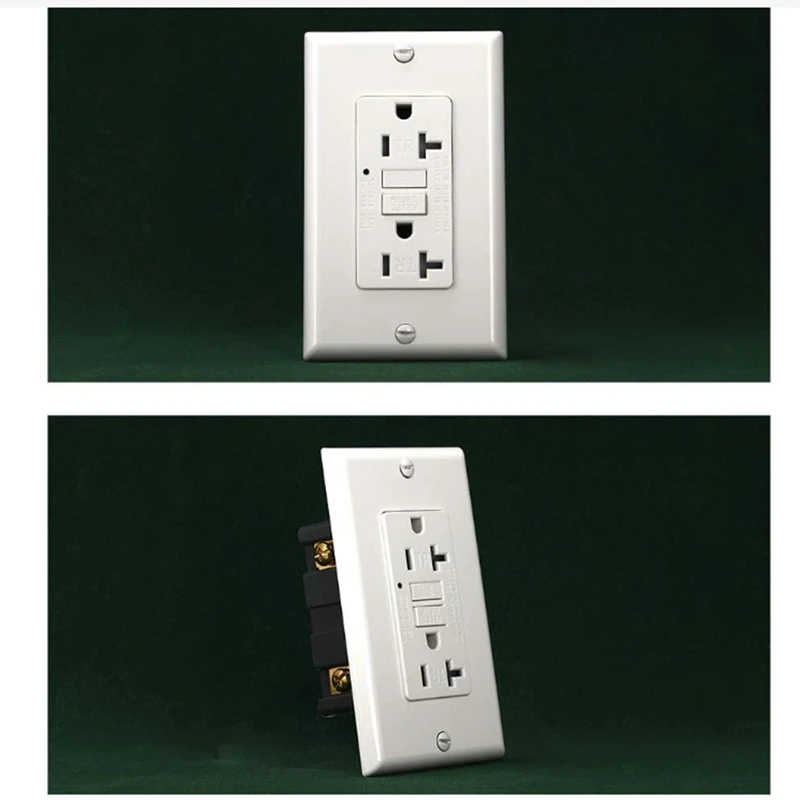 GFCI Outlet 20A, GFI Electrical Receptacle With LED Indicator, 20A Tamper-Resistant Ground Fault Circuit Interrupter