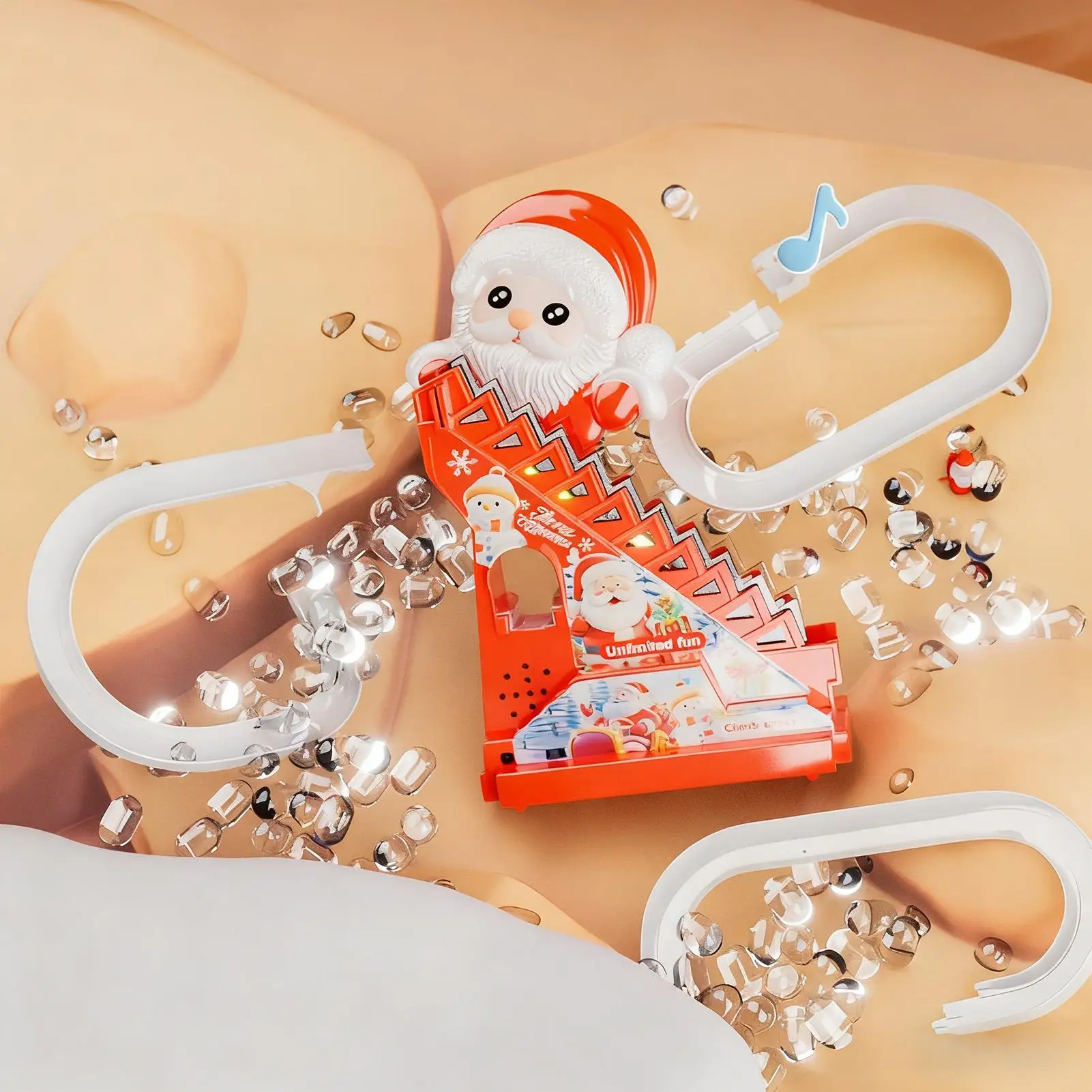 لعبة سانتا لتسلق عيد الميلاد مع موسيقى وخفيفة لعبة مسار منزلقة موسيقية للأطفال الصغار هدية حفلة الفصول الدراسية المنزلية