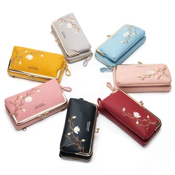 PU Leather Women Wallets Business Credit Card Holder Fashion Messenger One-Shoulder Mobile Phone Bags Clutch Ladies Coin Purse