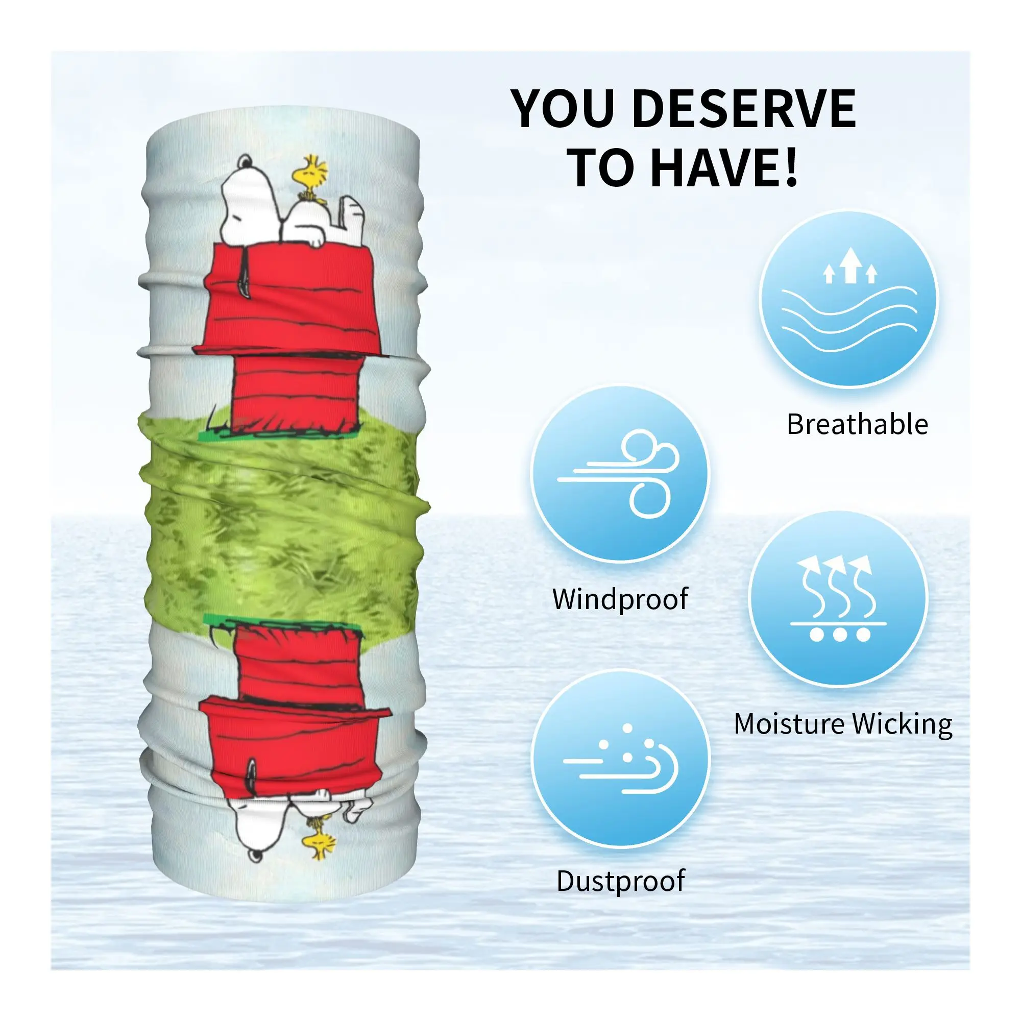 مخصص S-Snoopys باندانا الرقبة الجراب للتزلج الدراجات الرجال النساء التفاف وشاح لطيف الكرتون بالاكلافا دفئا