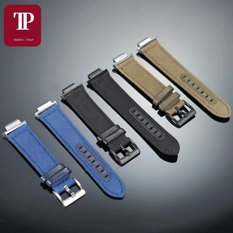 Para Casio GM-2100 GM2100 GA-2100 GA2100 deporte Nylon parte inferior de cuero modificado correa de reloj hombres pulsera negro azul verde