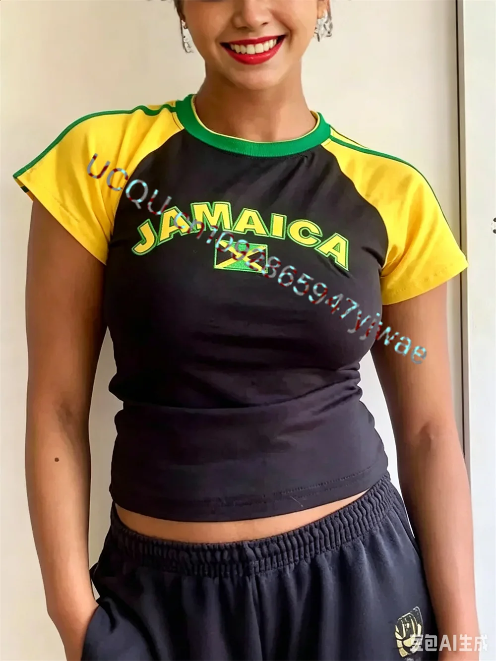 Jamaica Country Flag Y2K T-shirt Vintage Fashion Street Wear Short Sleeve Leisure Vacation Top Summer Women's T-shirt