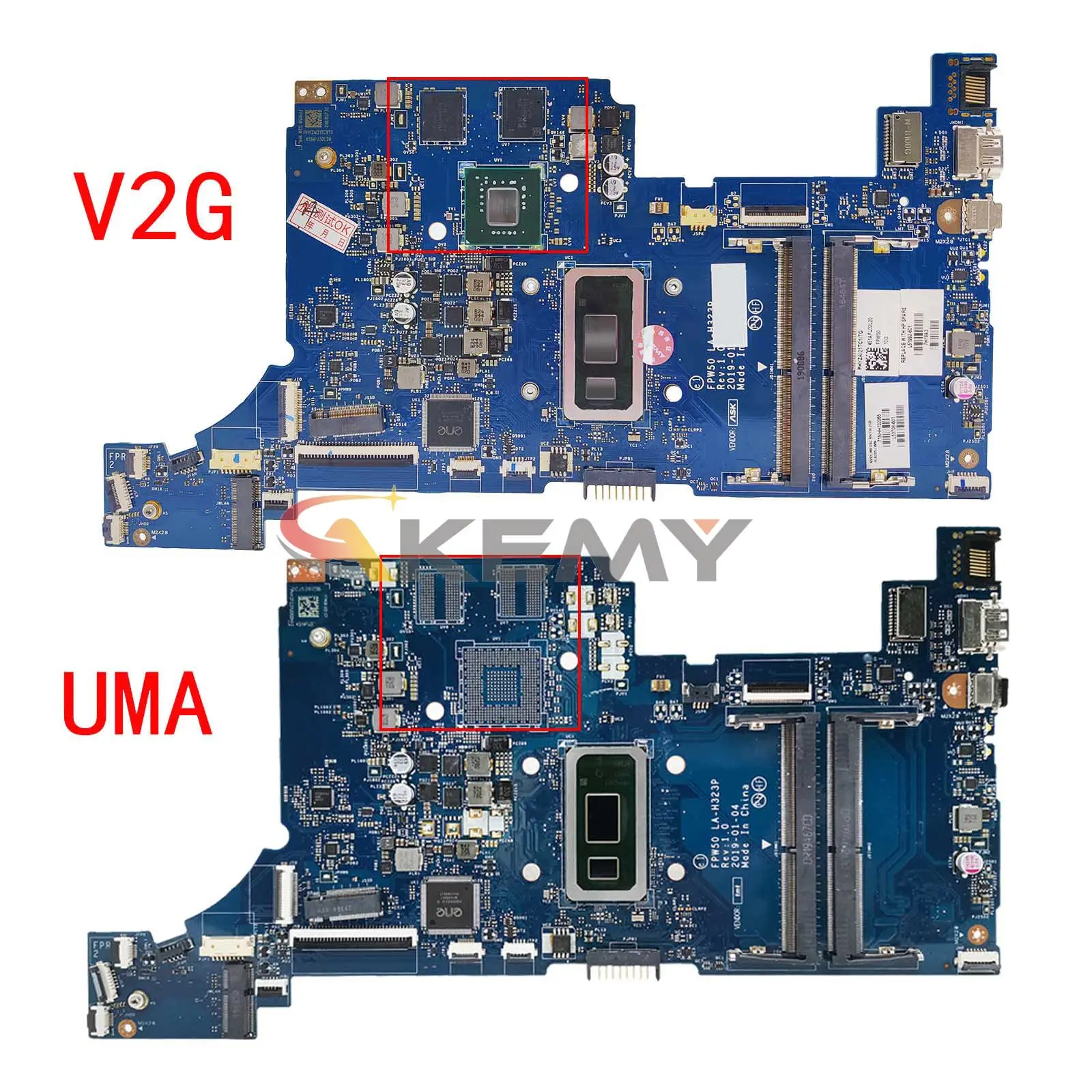 Imagem -04 - Placa-mãe La-h323p Akemy para hp Pavilion 15-dw L52005001 M13687601 L68076-601 L51985 Laptop Cpu i3 i5 i7 10