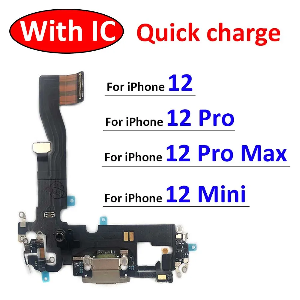 

New USB Charging Port Charger Board Flex Cable For iPhone 12 Pro Max 12 mini Dock Plug Connector With Microphone