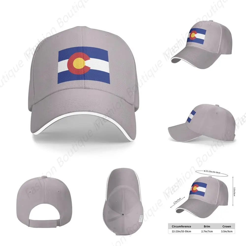 

New High Flag Of Colorado Hat Casual Baseball Peaked Cap Unisex Sandwich Caps Cowboy Hat Men Women Outdoor Sport Sun Visor