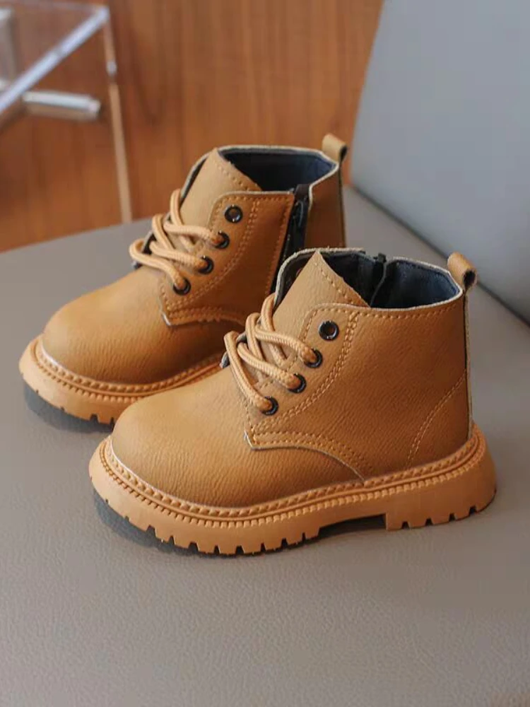 Kids Shoes Fashion Leather Comfortable Children\'s Short Boots Autumn Winter Boys Sports Running Shoes Girls Casual Ankle Boots