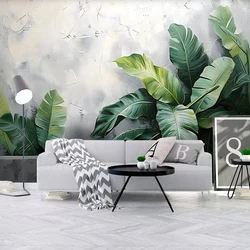 Custom Mural Wallpaper Nordic Modern Simple Art Leaves Fresco Living Room TV Sofa Bedroom Backdrop Home Decor Poster Papel Tapiz