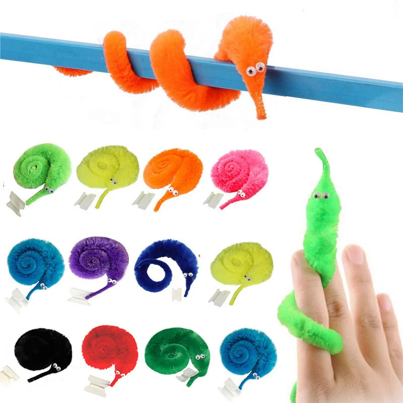 5/10/15Pcs Novelty Funny Props Caterpillars Seahorse Elf Magic Worm Twisty Christmas Halloween Wizard Weird Tricks Toy Gifts