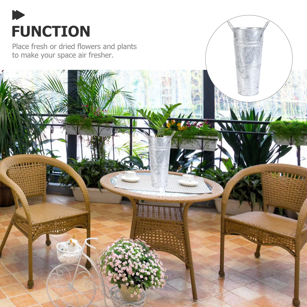 

Simulated Vases Rustic Metal Jug Decorative Bucket Flower Pot Iron Flowerpot Replacement Buckets for Display Vintage