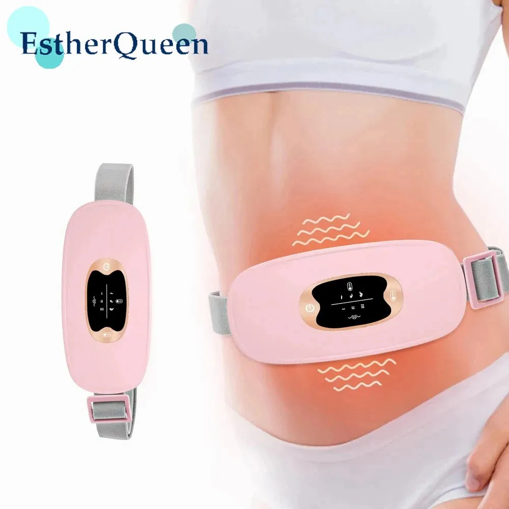 

EstherQueen Abdominal Massager with Red Light Hot Compress,3 Gear Menstrual Warmer Belt Relieve Pain,Promote Blood Circulation