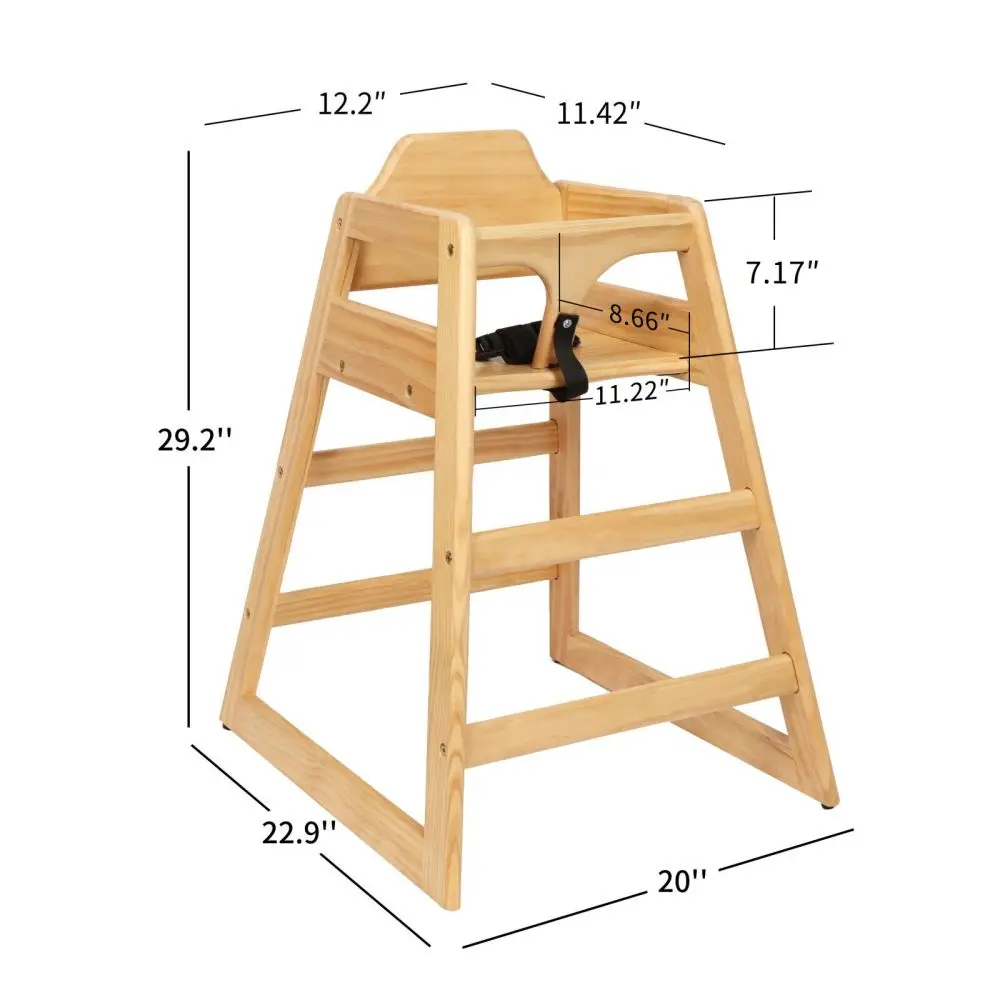 Silla elevadora portátil de madera maciza doble para alimentación, comer y cultivar, fácil de limpiar, con acabado Natural