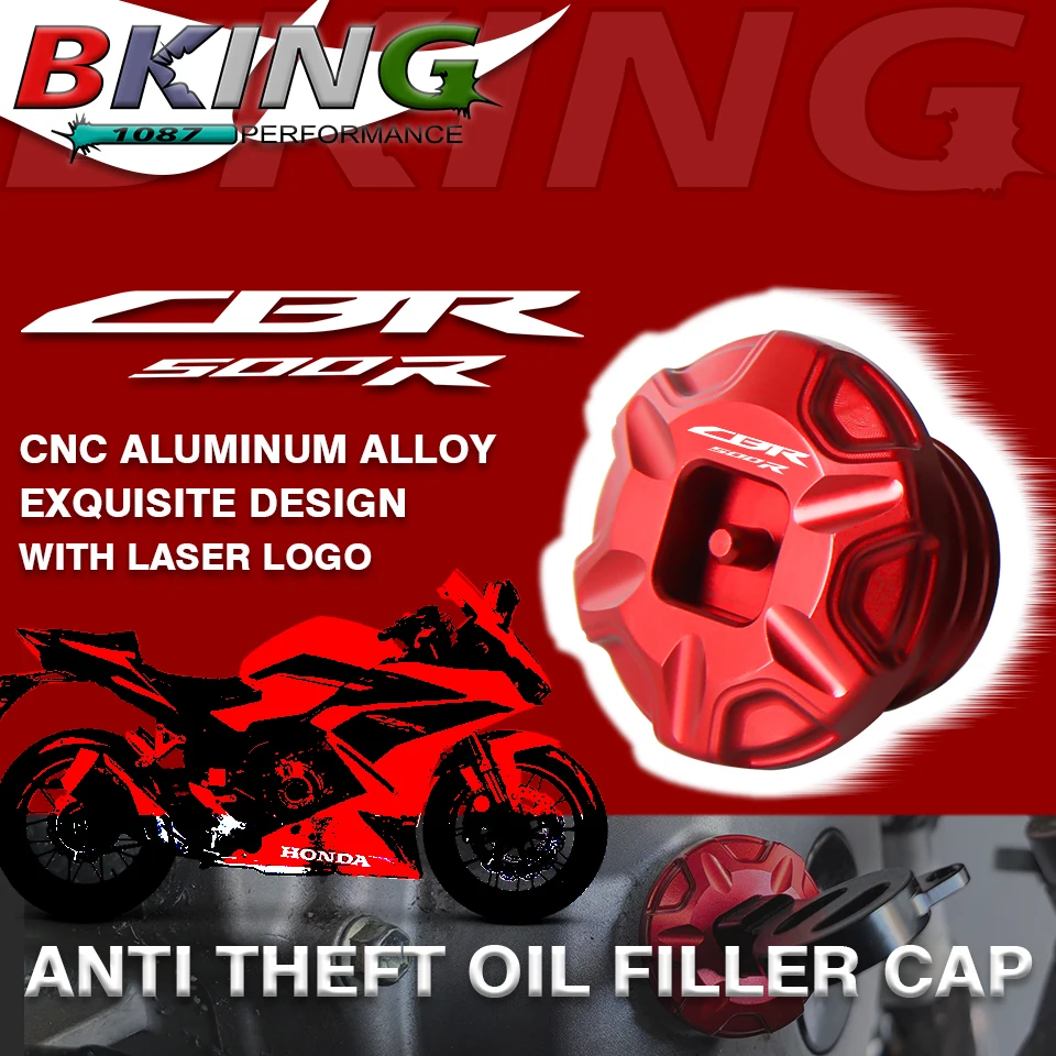 

Newest Tamper Resistant Anti theft Engine Oil Filler Cap Parts For HONDA CBR 400R 500R CBR400R CBR500R 2023 2024+ Accessories