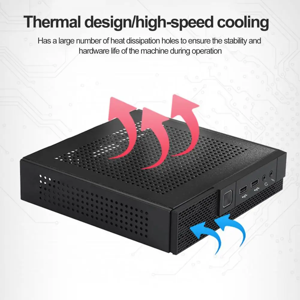 Portable Computer Chassis Portable Mini Htpc Desktop Chassis Quick Heat Dissipation Usb 2.0 Hd-compatible Audio for Thin-itx