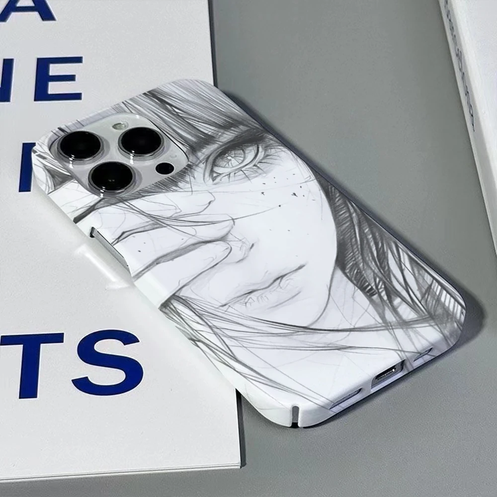 INS Sketch art girl covering her eyes Phone Case for iPhone 17 16 15 14 13 12 11 Air Pro Max 7 8 Plus Glossy Film Hard PC Cover